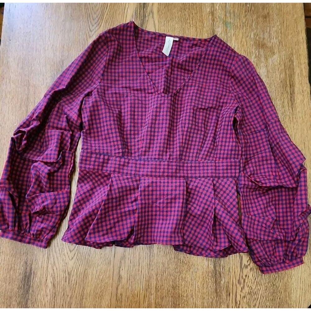 Allison Joy Red and Blue Buffalo Print Long Sleeve
